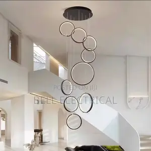 Round Ring Chandeliers Modern Duplex Loft
