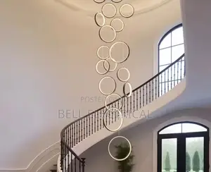 Round Ring Chandeliers Modern Duplex Loft