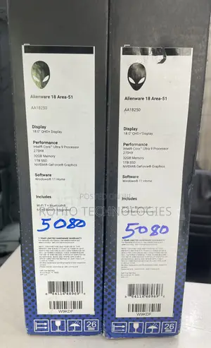 New Laptop Dell Alienware 18 Area-51 32GB Intel Core Ultra 9 SSD 1T