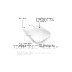 Hp Z3700 White Wireless Mouse - Up to 16 Months Battery Life