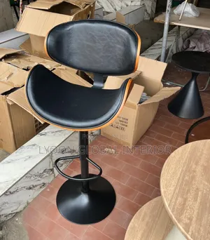 Classic Wooden and Leather Bar Stool