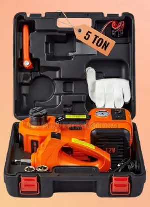 12v Upgraded Electric Car Jack 5 Ton, Impact Wrench,Tire Inflator Pump