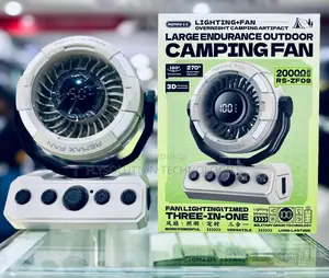Remax Portable Rechargeable Camping Desk Fan With Light Hook