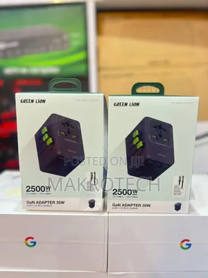 Green Lion Gan Adapter 35w, 6-in-1 Universal Travel Charger, 2 In 2