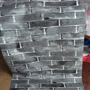 4d Grey Brick Cleanable Textured Wallpaper