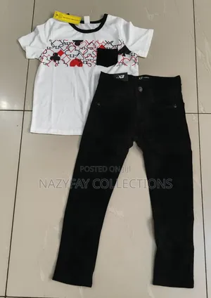 White T-Shirt Black Jeans - 5yrs