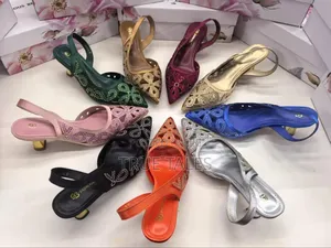 Chic Slingback Heels With Floral Cutout And Rhinestone.#Ij.Sizes 37-46