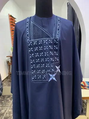 Classic 3 Piece Navy Blue Men's Agbada/Native Wear