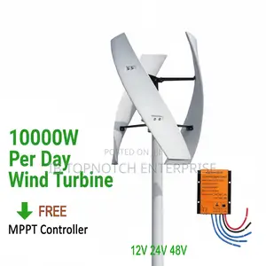 24/7 Clean Energy: 10000w Per Day Vertical Turbine for Home Business