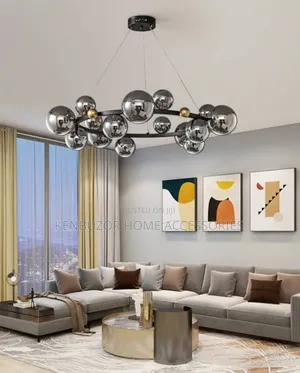 9 Glass Bubble Led Smokey Chandelier Light