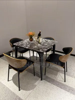 Four Seater Marble Top Dining Table Set