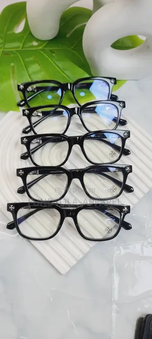 Black Chrome Heart Eyeglasses