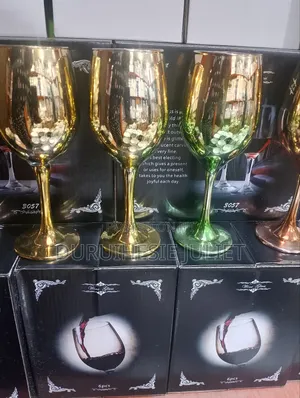 6pcs Quality Gold Wine Glass Cup