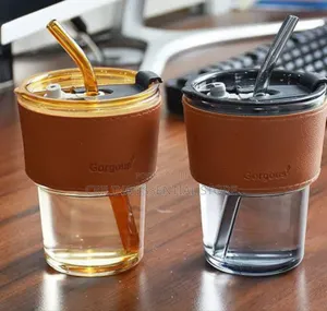 Slub Glass Cup With Straw (Souvenirs)
