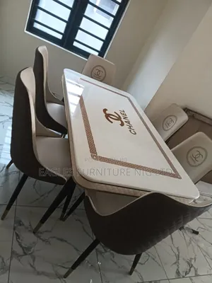 Luxury and Quality Chanel Designer Marble Dinning Table With 6 Chairs