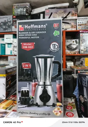 Hoffmans 2-in-1 Blender Dry Grinder High-Speed Stainless Steel Jar