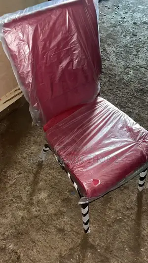 Red Church Chair With Basket and Pocket