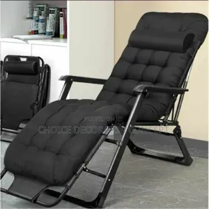 Adjustable Outdoor Relaxing Chair With Cushion_black