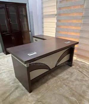 1.6 Meters L-shaped Executive Office Table With Extension And Drawers