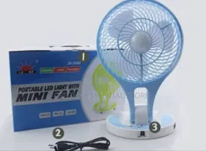 Jr Portable Rechargeable Mini Fan With Led Light