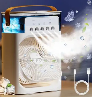 Air Cooler Fan With Humidifier + Led Night Lights