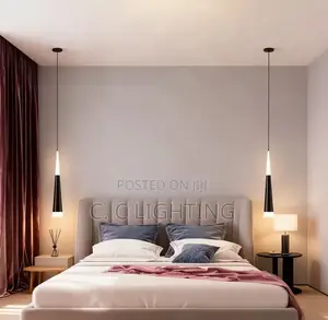 Nordic Long Pendant Lamp Adjustable Hanging Wire High Ceiling Bedroom
