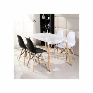 Rectangular Beechwood Dining Table With 4 Sitting Chairs