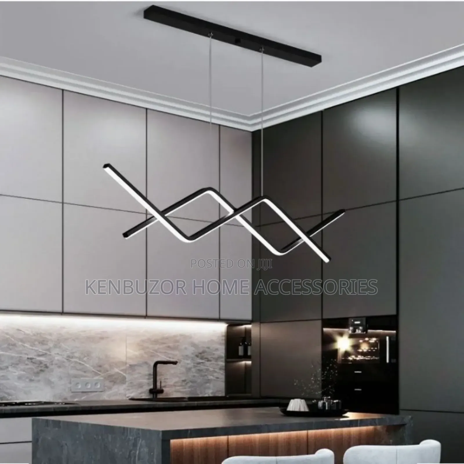 Gold Black Sleek Dining Kitchen Light Chandelier
