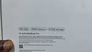 New Laptop Apple MacBook Pro 2025 M5 14-inch 16GB SSD 512GB