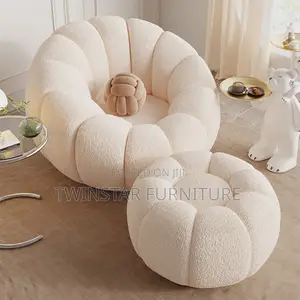 New Modern Fluppy Fabric Leisure Chair With Footrest