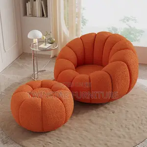 New Modern Fluppy Fabric Leisure Chair With Footrest