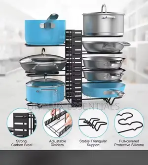 Adjustable Pot and Pan Rack Organizer