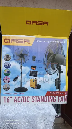 Qasa 16" Ac/Dc Standing Fan - QSF-1603 Acdc (With Remote Control)