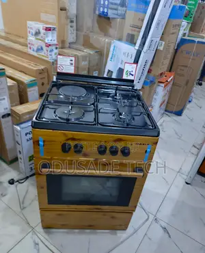 Maxi 60cm Gas Stove Wood-Colored 3+1 Burners