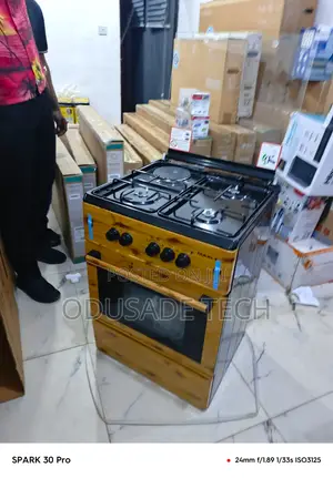Maxi Wood-Colored Gas Stove 60x60 3+1