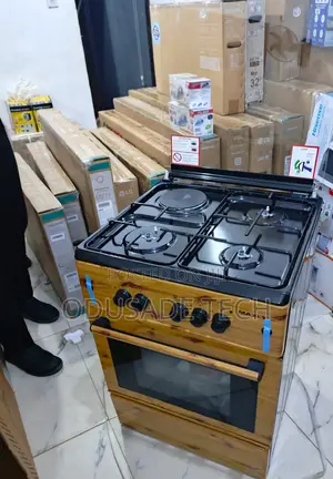 Maxi Gas Cooker 3+1 Burners Wood Tone 60cm