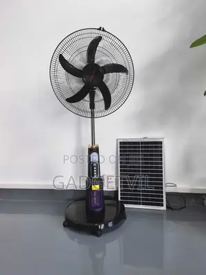 Ac/Dc Solar Powered Rechargeable 18-Inch Remote Control, Led Light Fan