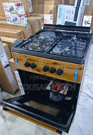 Maxi Gas Cooker 60x60 Wood-Colored 3+1 Burners