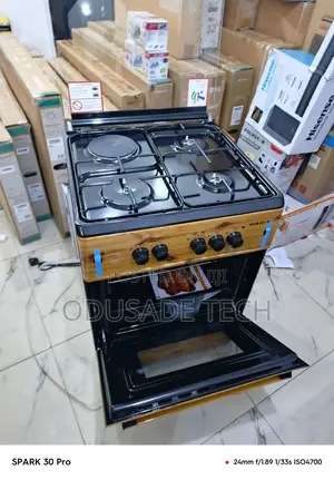 Maxi Gas Stove 3+1 Burners Wood Color 60x60