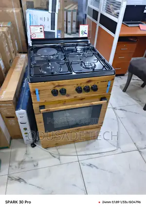 Maxi 60cm Wood-Colored Gas Cooker 3+1