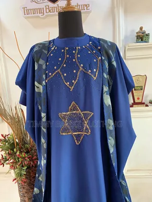 Beaded Navy Blue Men's Agbada/Native Wear
