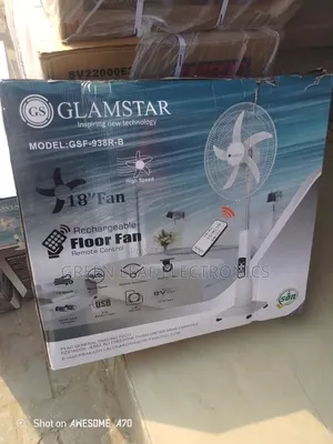 Glamstar 18inches Rechargeable Fan