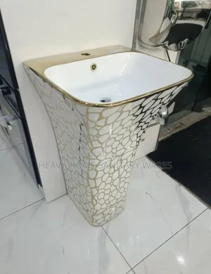 Luxury White and Gold Standing Basin