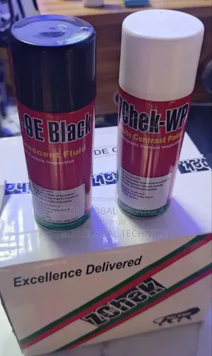 Zchek-9e Black Fluorescent Fluid//Zchek-Wp White Contrast Paint.