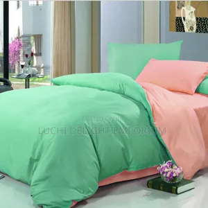 6 by 6 Plain Cotton Mix Duvet Bedsheet Pillowcase