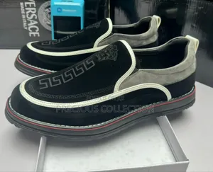 Classic Single Sole Versace Suede Loafers