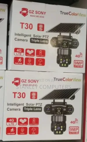 Gz Sony T30 Intelligent Solar PTZ Camera 9mp Ultra Hd