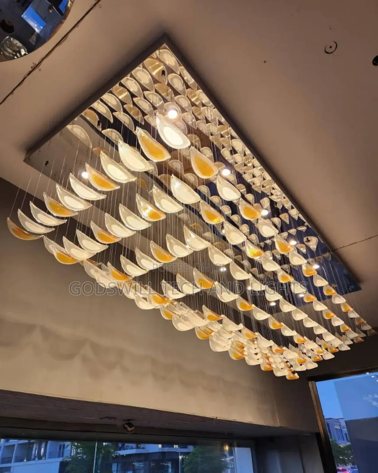 Rectangular Crystal Chandelier
