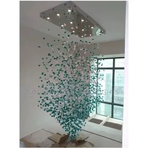 Cascading Green and Clear Crystal Pieces.