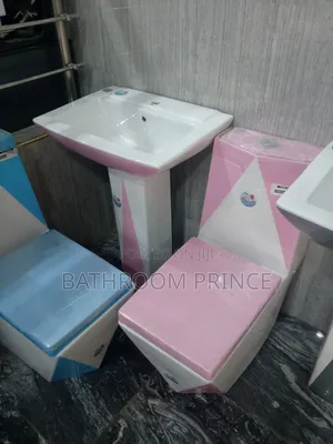 Pink and White Surface Water Closet